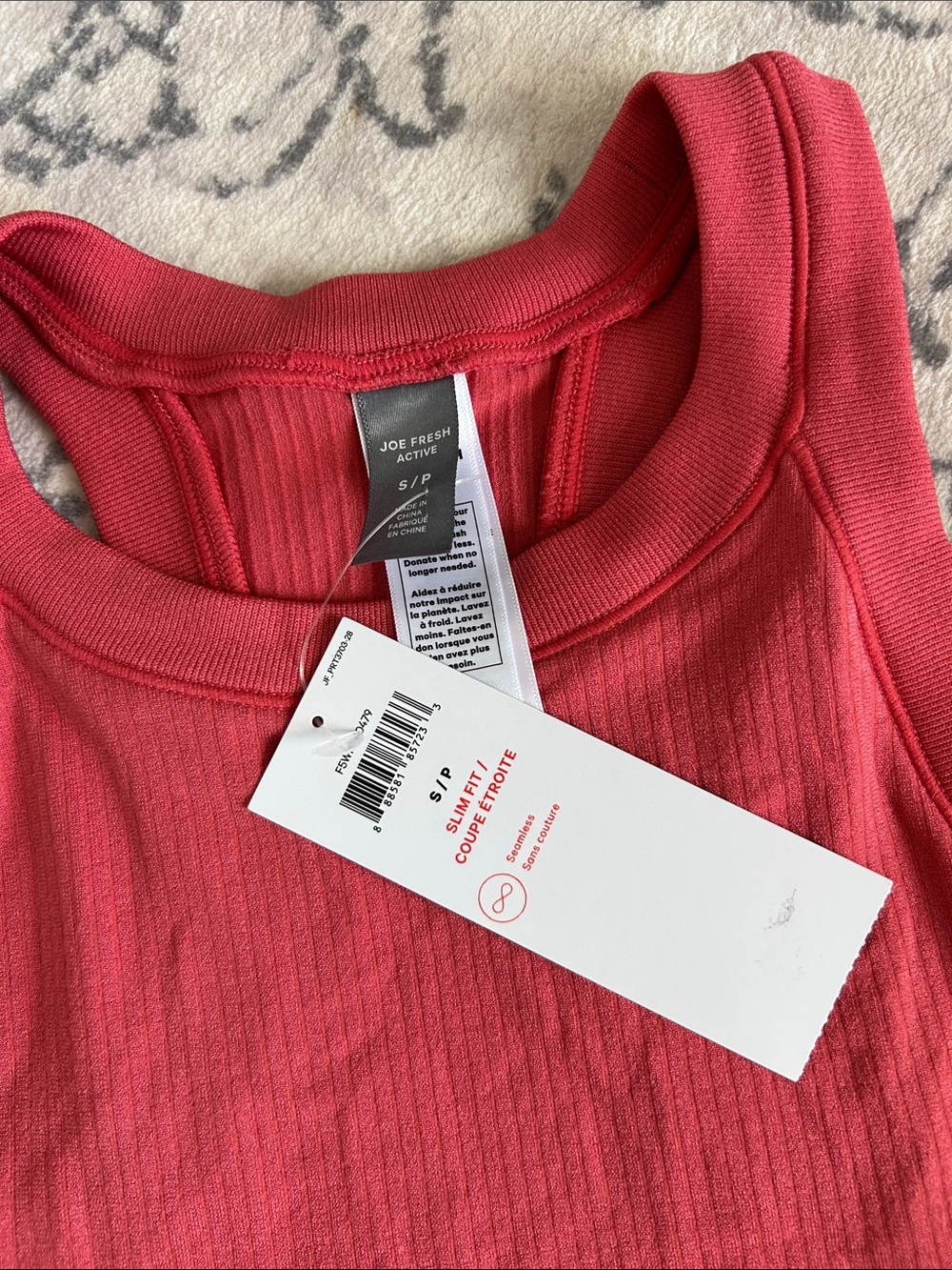 Women’s Ribbed Tank Top - Red - Picture 2 of 2